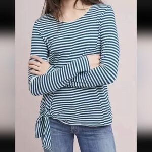 ⭐ Anthropologie London T.LA Stripes LONG SLEEVE WOMEN'S TOP BLOUSE